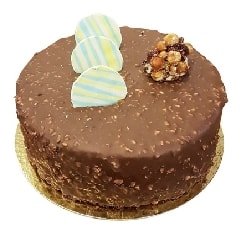 6-9 Kişilik Yuvarlak Sade Çikolatalı Kutlama Pastası