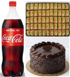 Süper Avantajlı Pasta Baklava ve Cola Kutlama Seti
