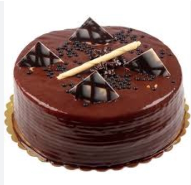 Yoğun Çikolata Dolgulu Sade Yuvarlak Pasta 2-3 Kişilik